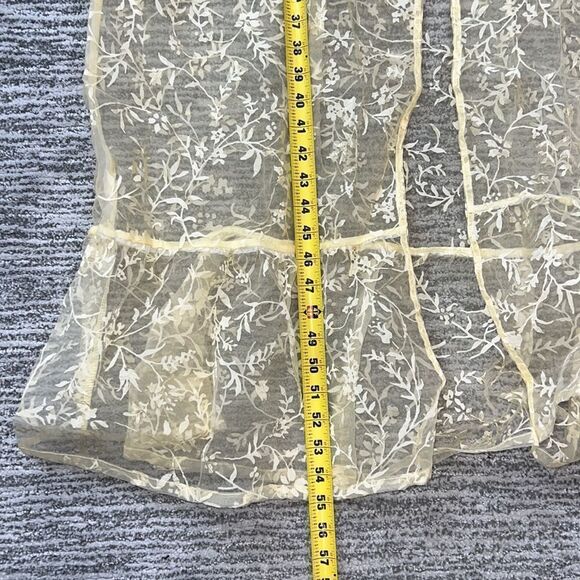 NWT By Anthropologie Sheer Short-Sleeve Organza Maxi Dress Canary Medium - Picture 10 of 14